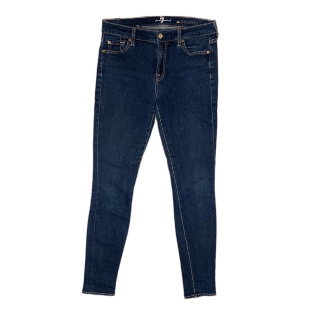 7 For All Mankind The Skinny Dark Wash Jeans Size 28 - Picture 2 of 7